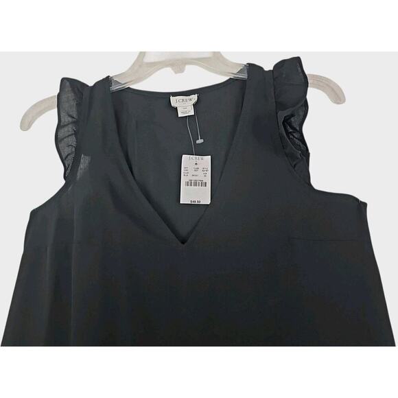 J.Crew ~Woman Size 00~ Black Top V-Neck Shirt NWT. - Picture 10 of 10